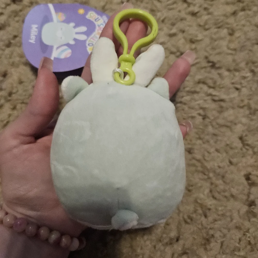 NWT Miley the Alpaca Llama with Easter bunny 🐰 ears Squishmallows 3” Clip